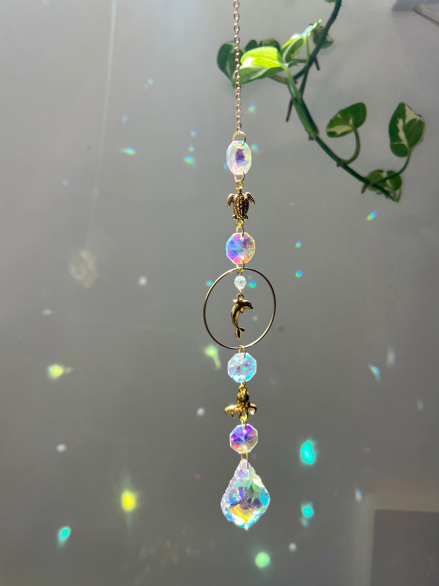 Crystal Prism Sun Catcher // Sea Creatures & Circles