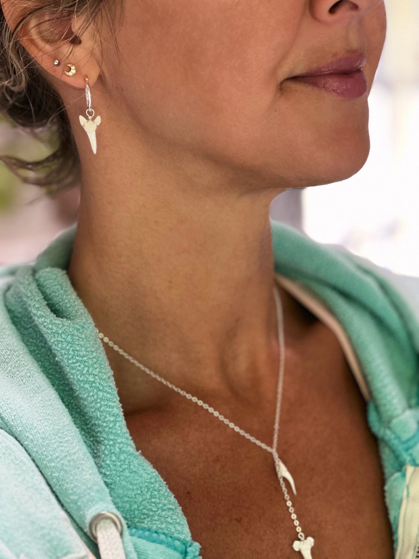 Shark Tooth Necklace & Earrings Set