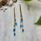 Sapphire Blue Glass Tear Drop Earrings