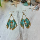 Tan & Aqua Seed Bead Earrings | Limited Edition