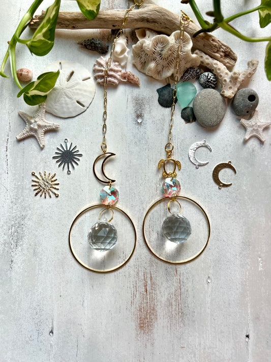 Crystal Prism Sun Catcher // Boho Hoop Car Charm