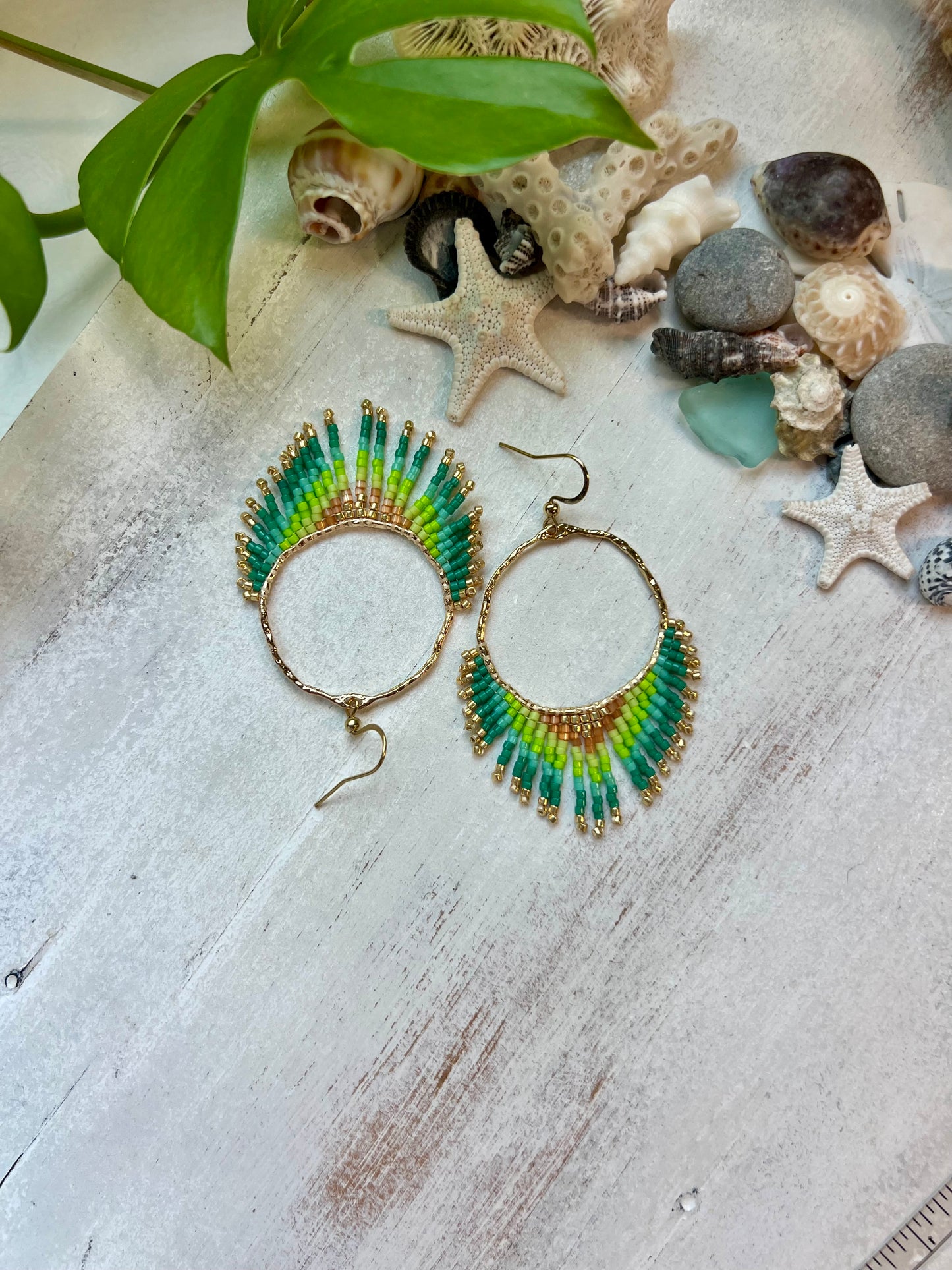 Green Ombré Seed Bead Earrings | Limited Edition