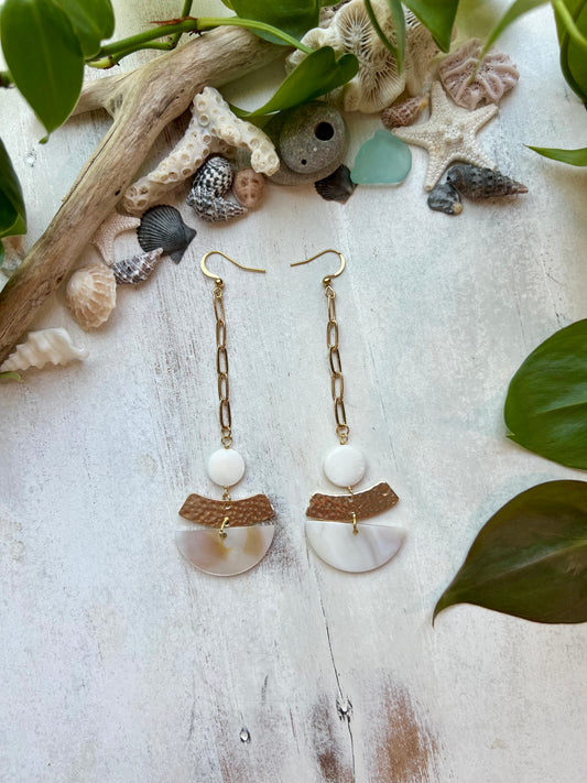 Mother of Pearl Moon Earrings