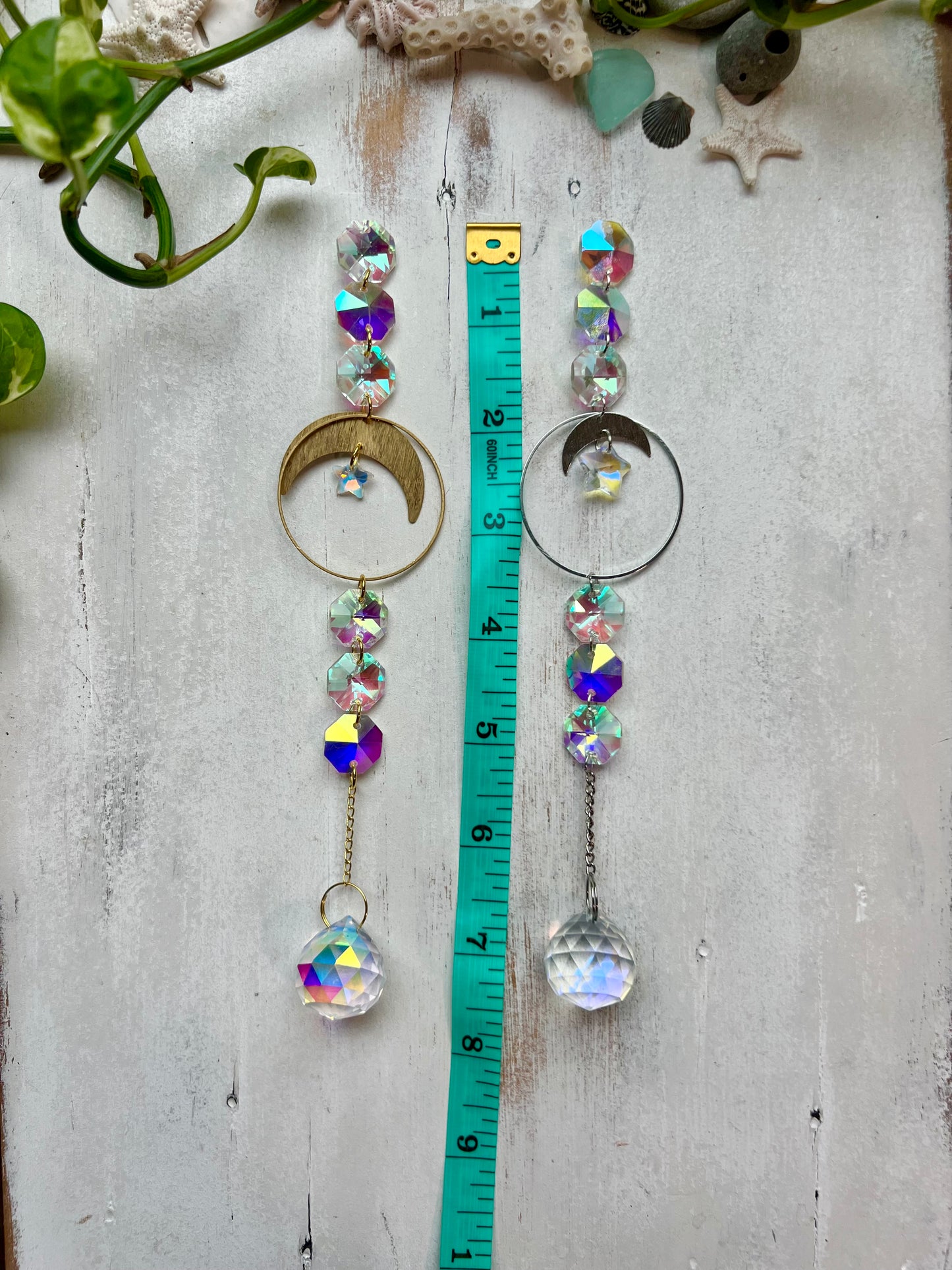 Crystal Prism Sun Catcher // Double Crescent Moon