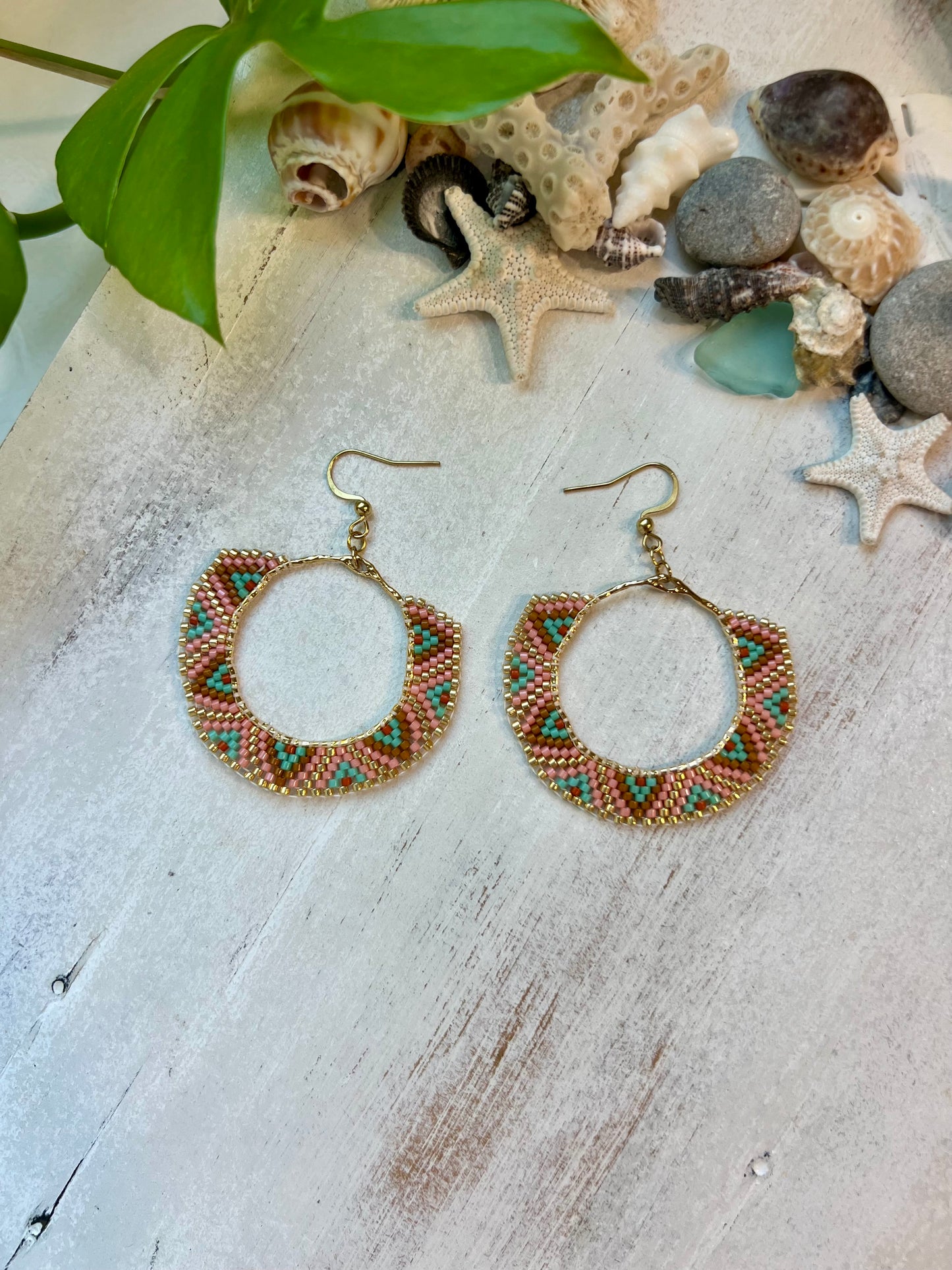 Chevron Hoop Seed Bead Earrings | Limited Edition