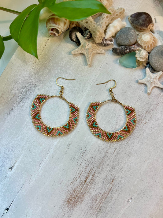 Chevron Hoop Seed Bead Earrings | Limited Edition