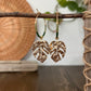 Monstera & Seed Bead Hoop Earrings