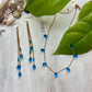 Sapphire Blue Glass Tear Drop Earrings