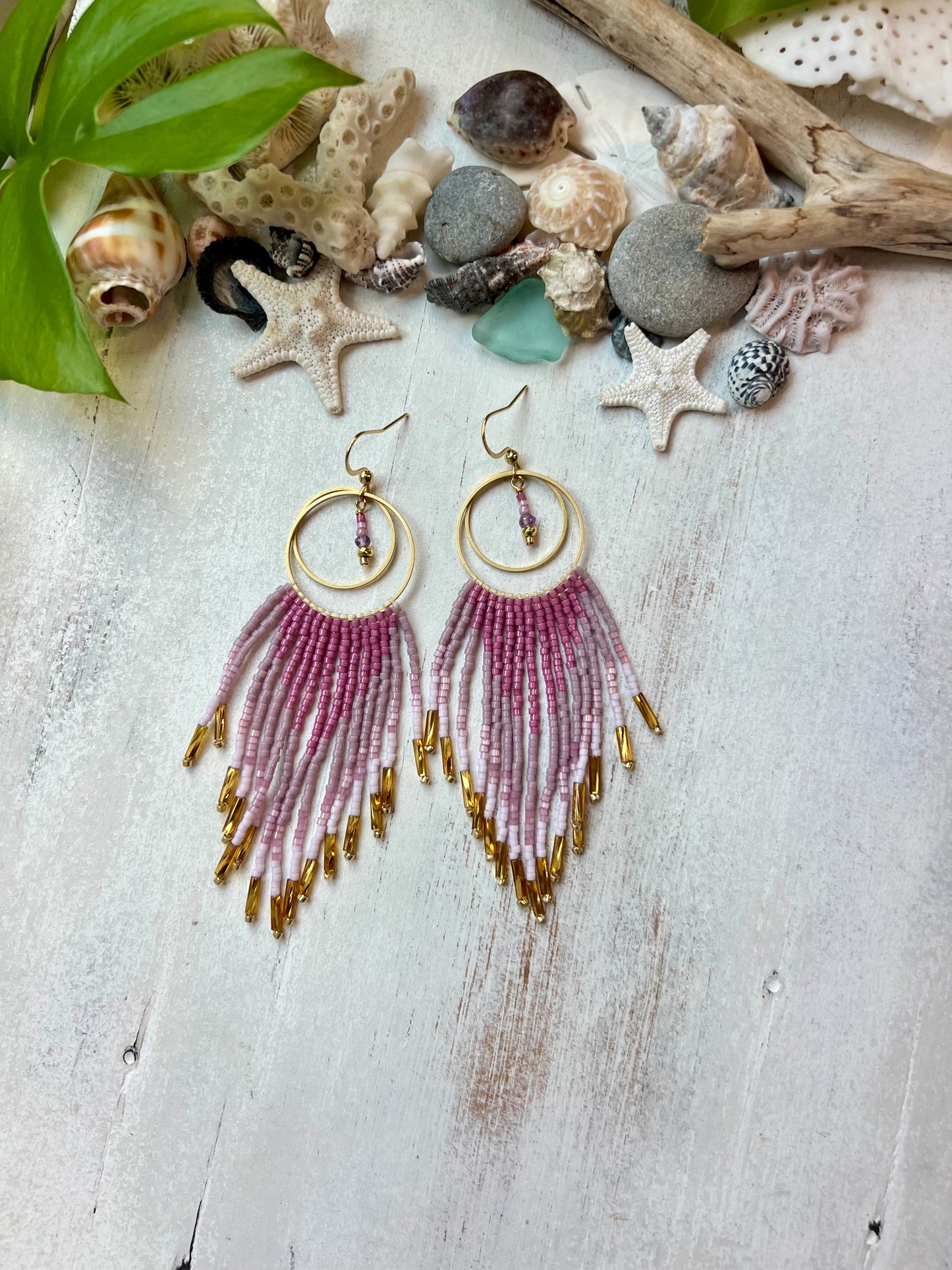 Lavender Ombré Seed Bead Earrings | Limited Edition