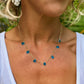 Sapphire Blue Glass Teardrop necklace