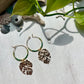 Monstera & Seed Bead Hoop Earrings