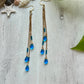 Sapphire Blue Glass Tear Drop Earrings