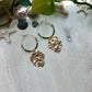 Monstera & Seed Bead Hoop Earrings