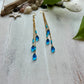 Sapphire Blue Glass Tear Drop Earrings