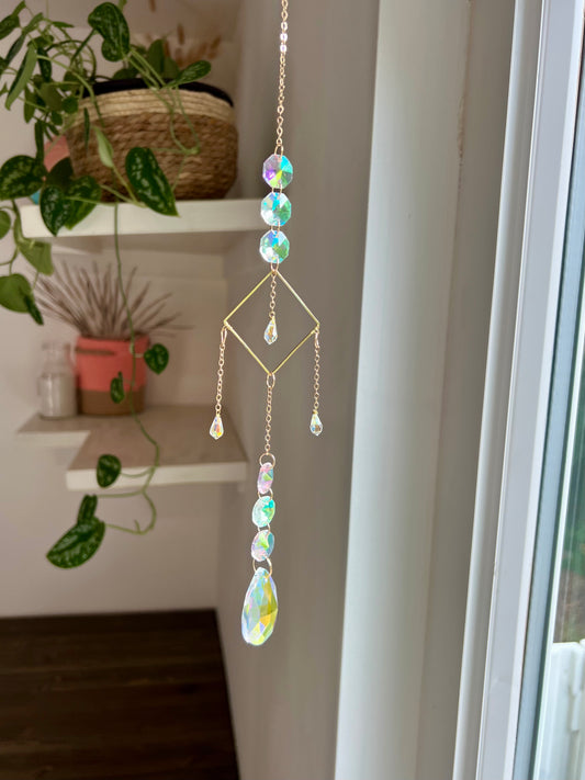 Crystal Prism Sun Catcher // Diamond Teardrops