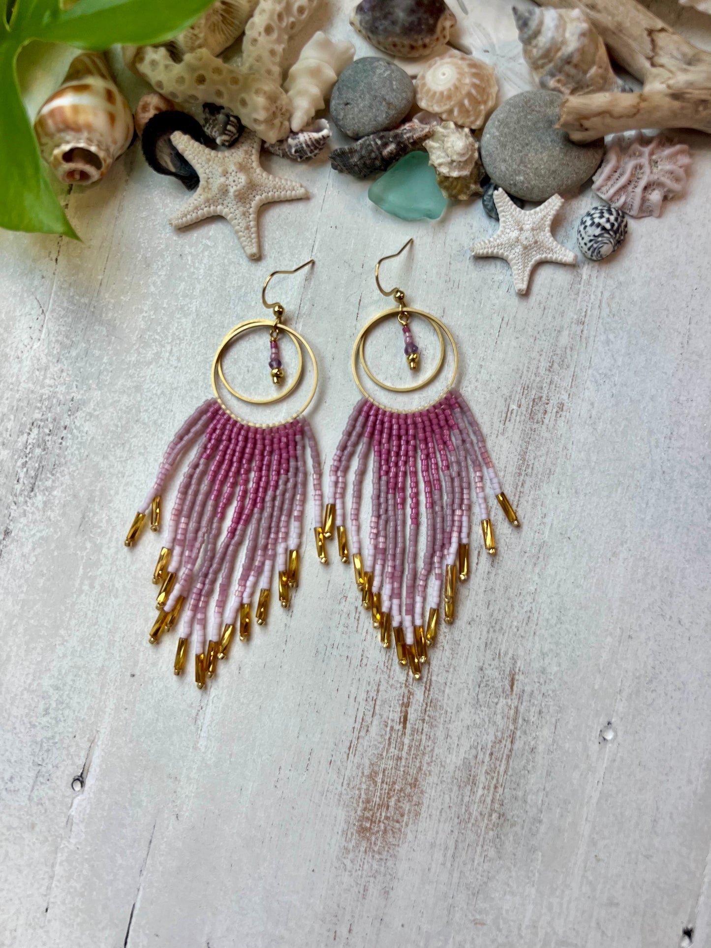 Lavender Ombré Seed Bead Earrings | Limited Edition