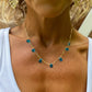 Sapphire Blue Glass Teardrop necklace