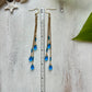 Sapphire Blue Glass Tear Drop Earrings