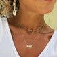 Triple wave stamped bar necklace