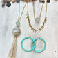 Sea shell & Sea Glass Boho Tassel Necklace