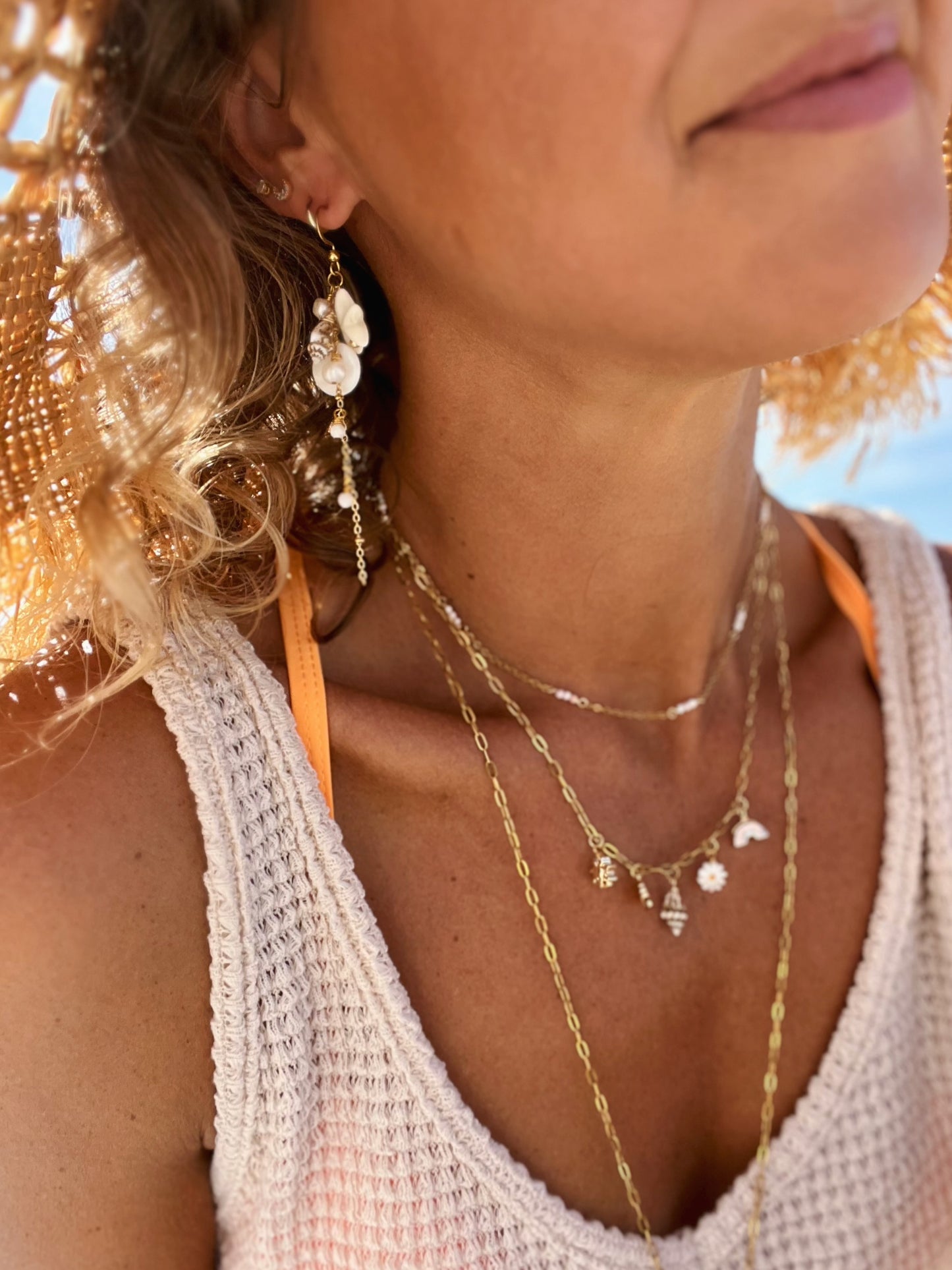 Starfish & Pearl Drop Earrings