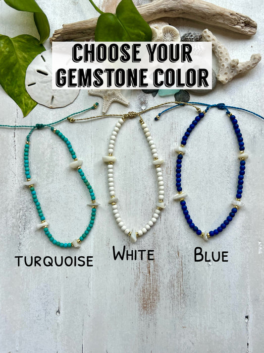 Mother Of Pearl & Gemstone Beach Anklet