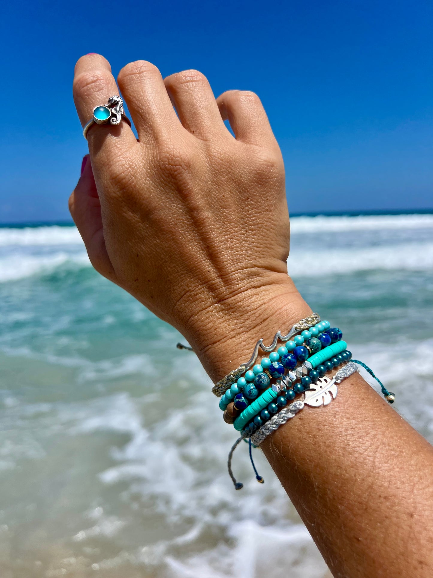 Blue Sea Sediment Jasper Diffuser Bracelet