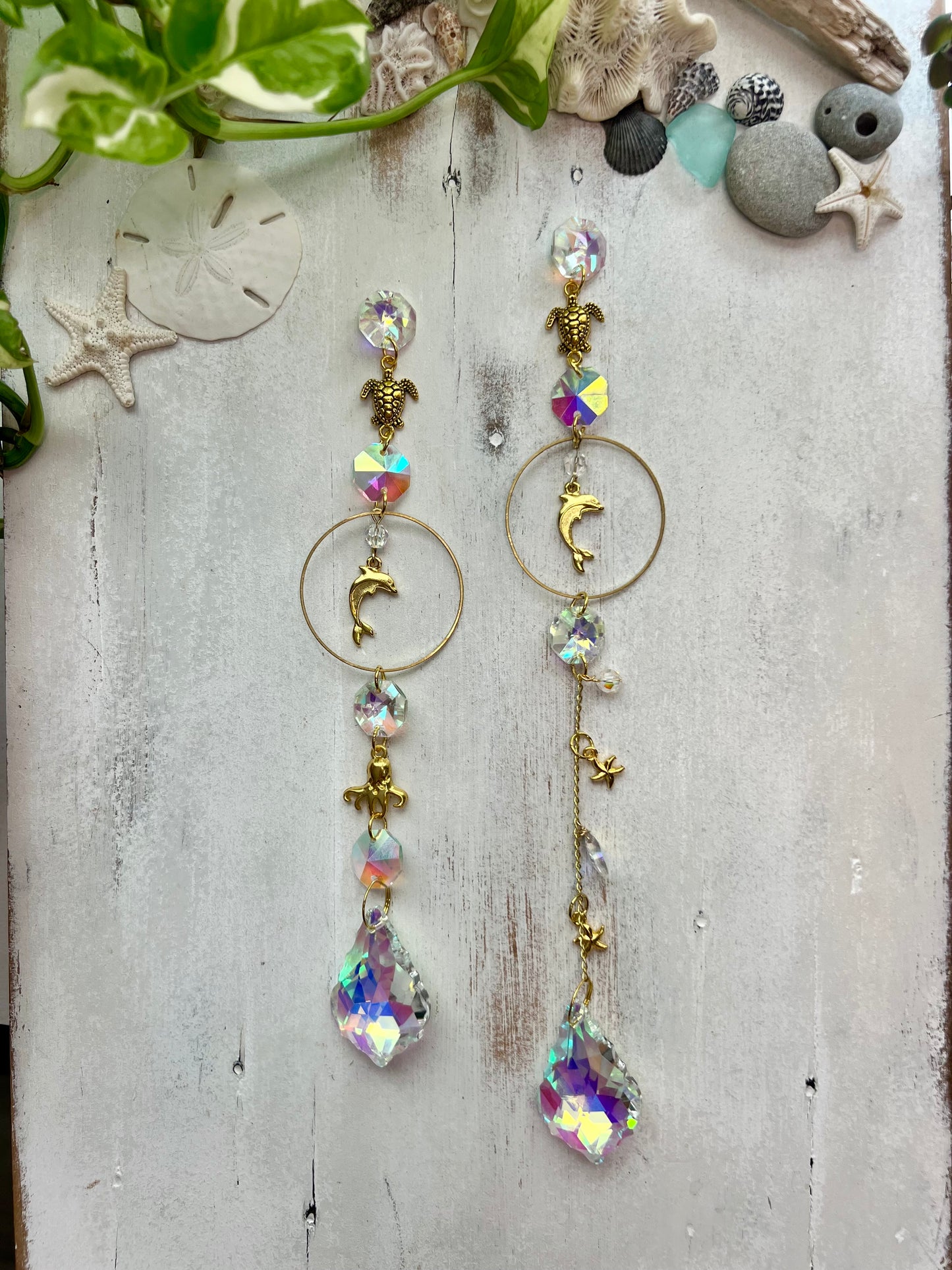 Crystal Prism Sun Catcher // Sea Creatures & Circles