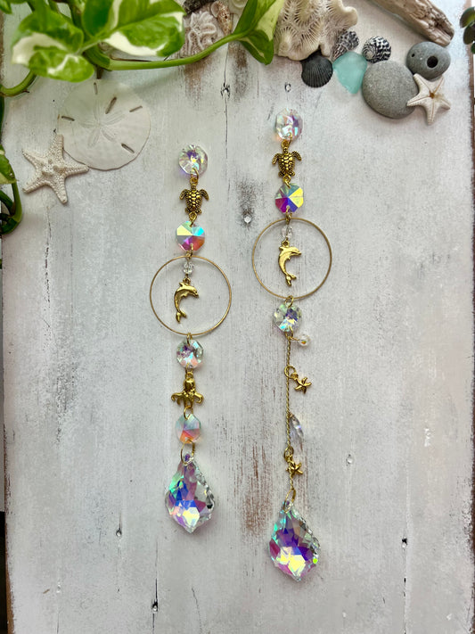 Crystal Prism Sun Catcher // Sea Creatures & Circles