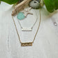 Triple wave stamped bar necklace