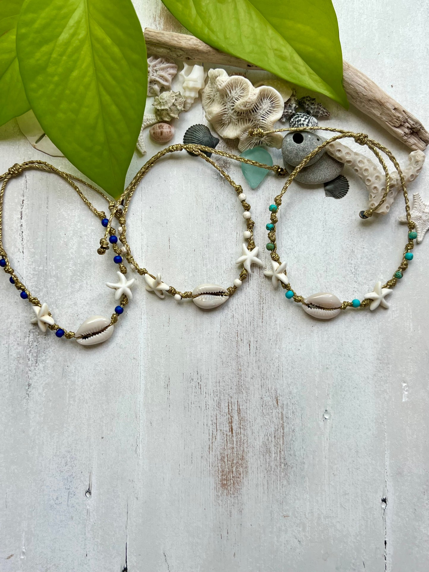 Cowrie Shell & Starfish Beach Anklet