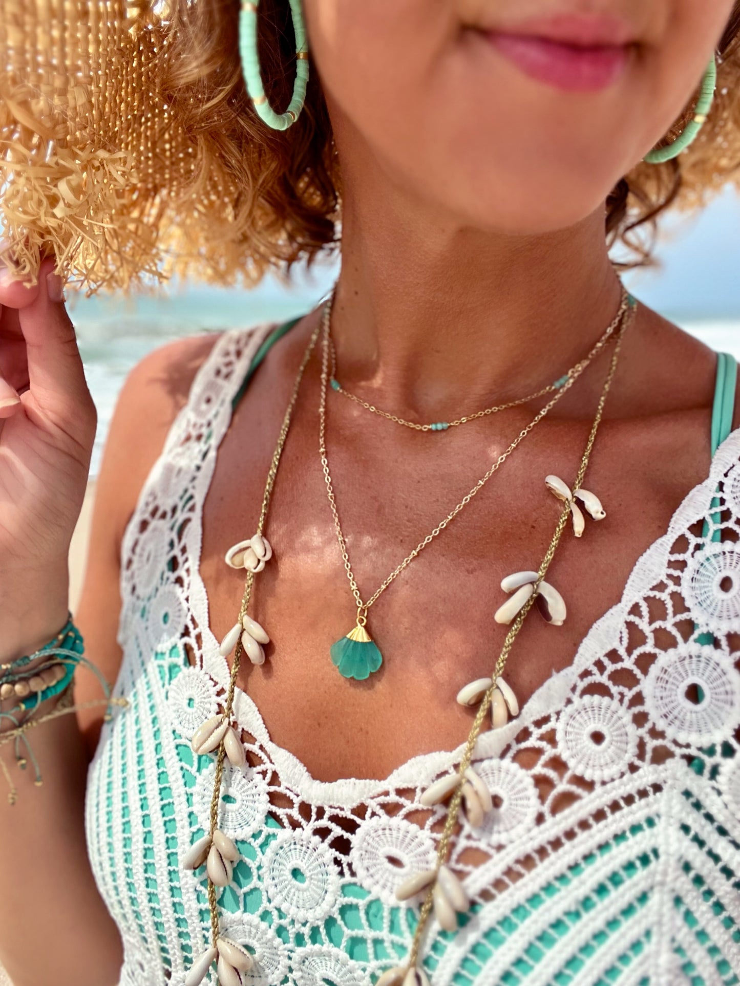 Sea shell Gemstone Necklace