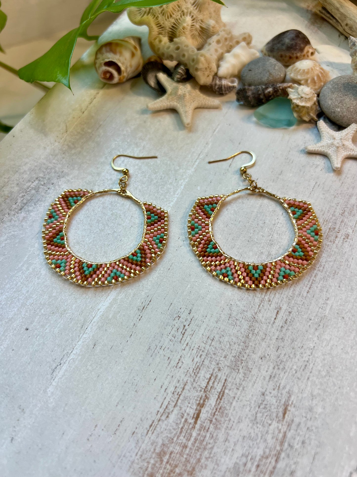 Chevron Hoop Seed Bead Earrings | Limited Edition