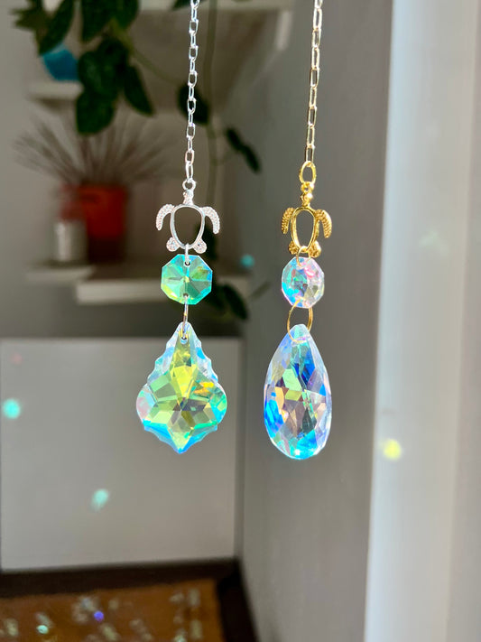 Crystal Prism Sun Catcher // Turtle Car Charm