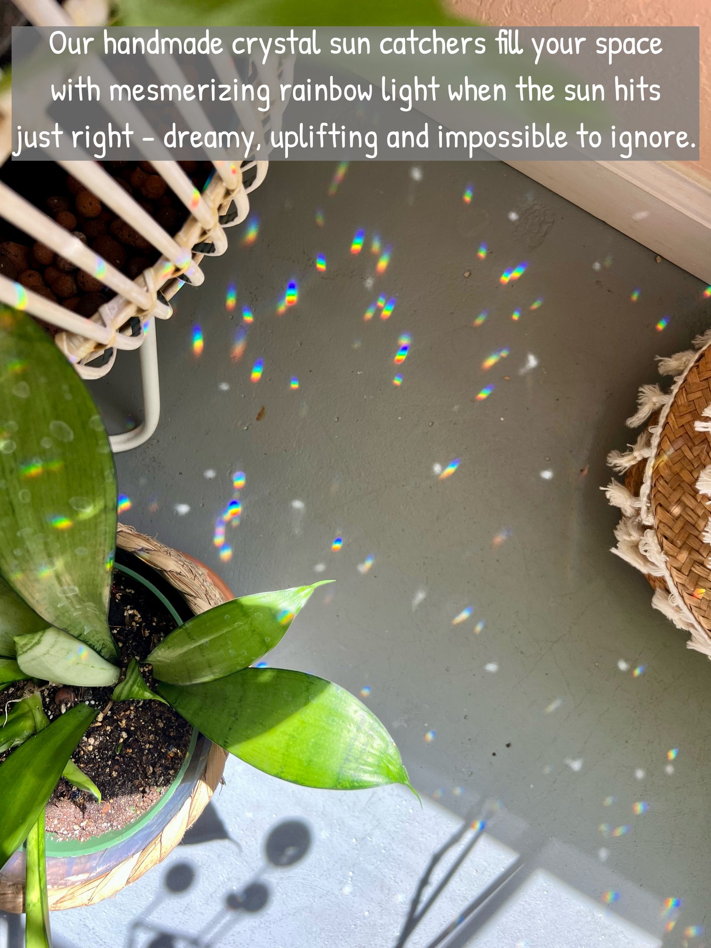 Crystal Prism Sun Catcher // Crescent Moon & Sun