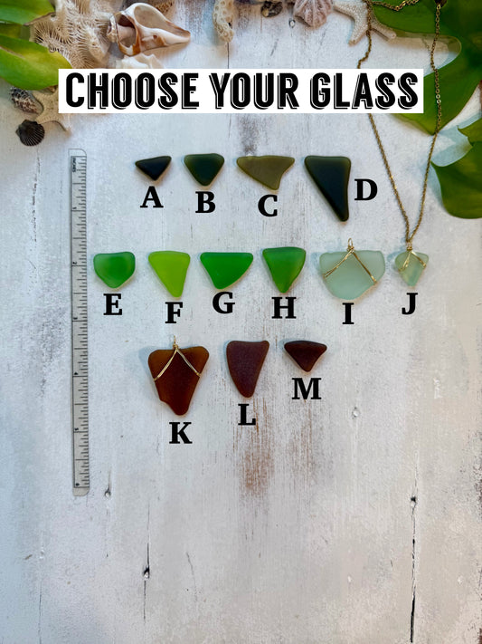 Genuine Sea Glass Pendant Necklace | Choose Your Piece & Metal Finish | Hand Collected Florida Sea Glass