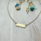 Triple wave stamped bar necklace