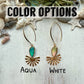 Faux Opal Sunburst Earrings