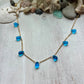 Sapphire Blue Glass Teardrop necklace