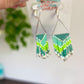 Green Abstract Seed Bead Earrings | Limited Edition