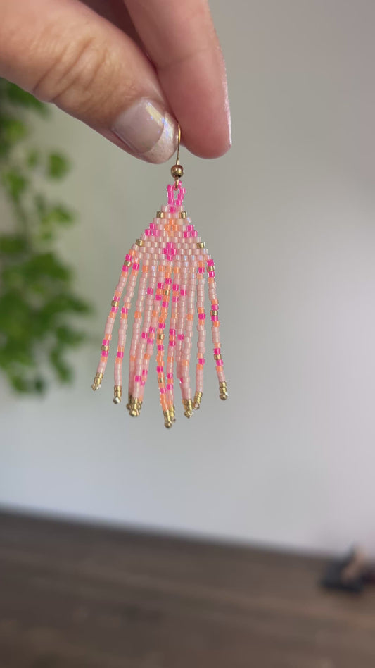 Neon Geometric Seed Bead Earrings | Limited Edition