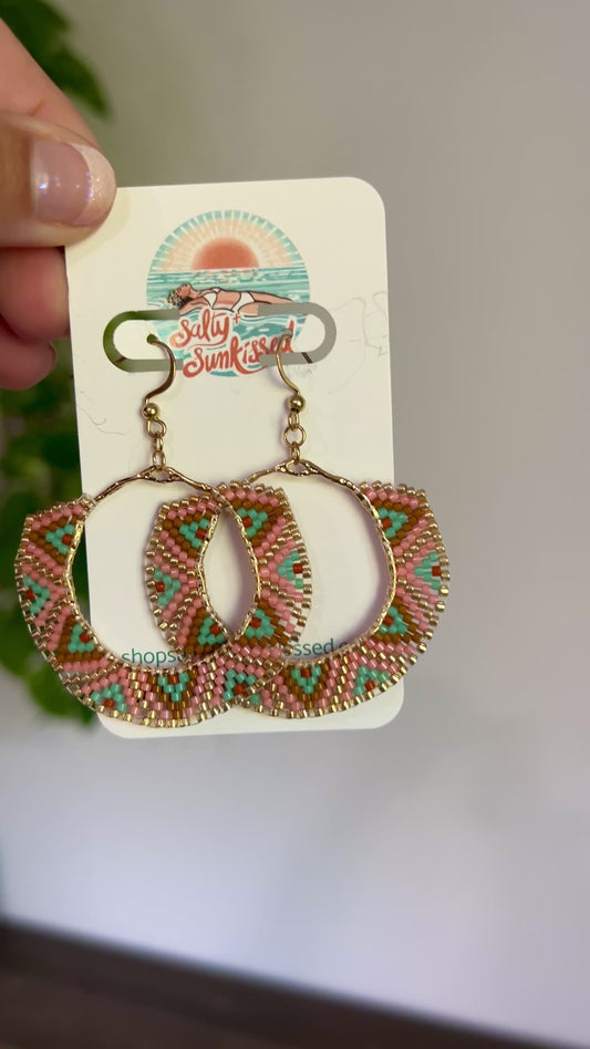 Chevron Hoop Seed Bead Earrings | Limited Edition