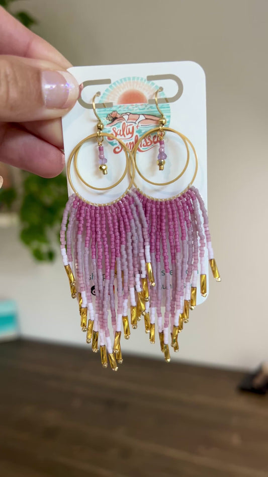 Lavender Ombré Seed Bead Earrings | Limited Edition