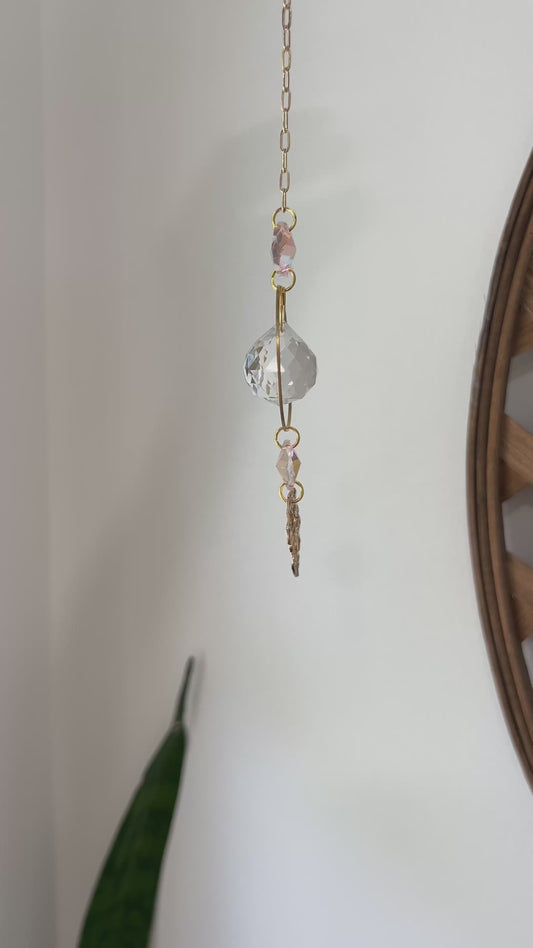 Crystal Prism Sun Catcher // Monstera Car Charm