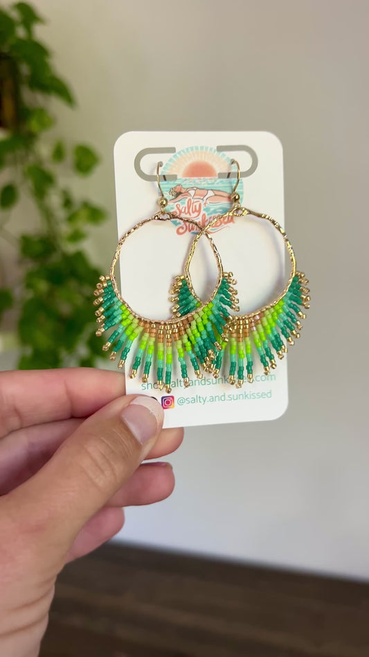 Green Ombré Seed Bead Earrings | Limited Edition
