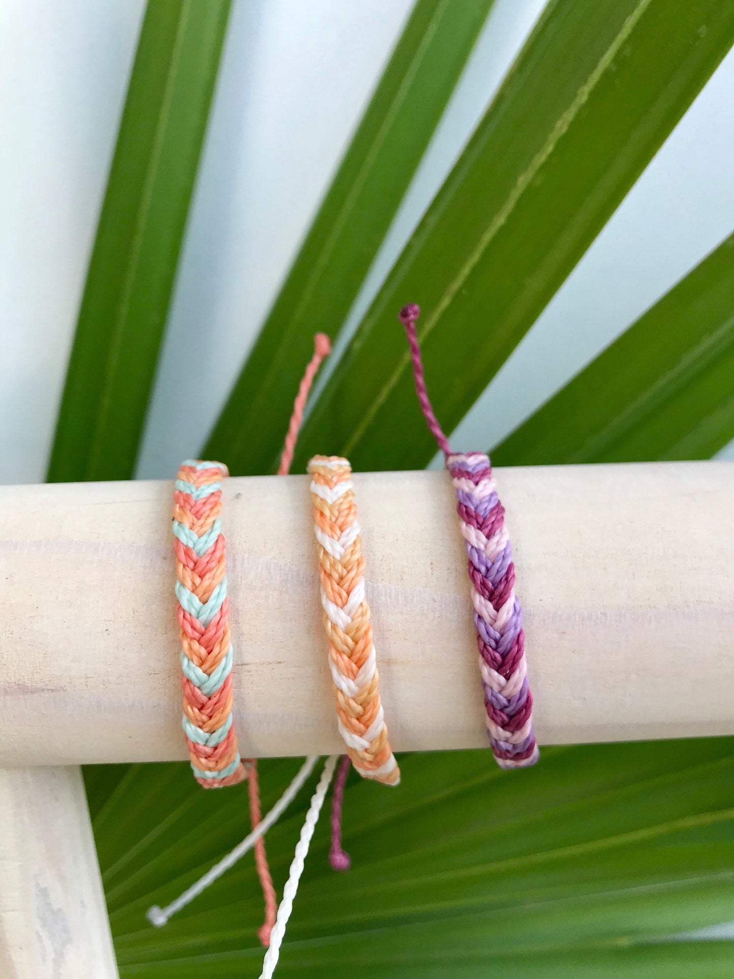 Waxed Cord Fishtail braided bracelet