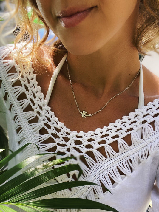 Gold or Silver palm tree necklace