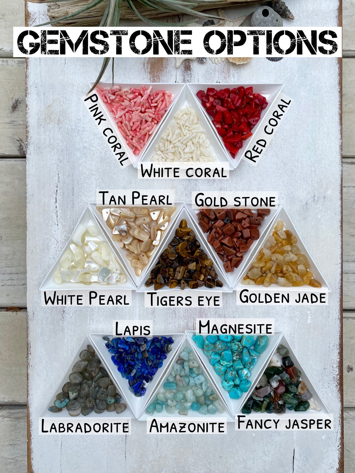 Gemstone chip Bar necklace