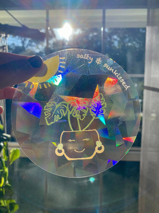 Happy Monstera sun catcher