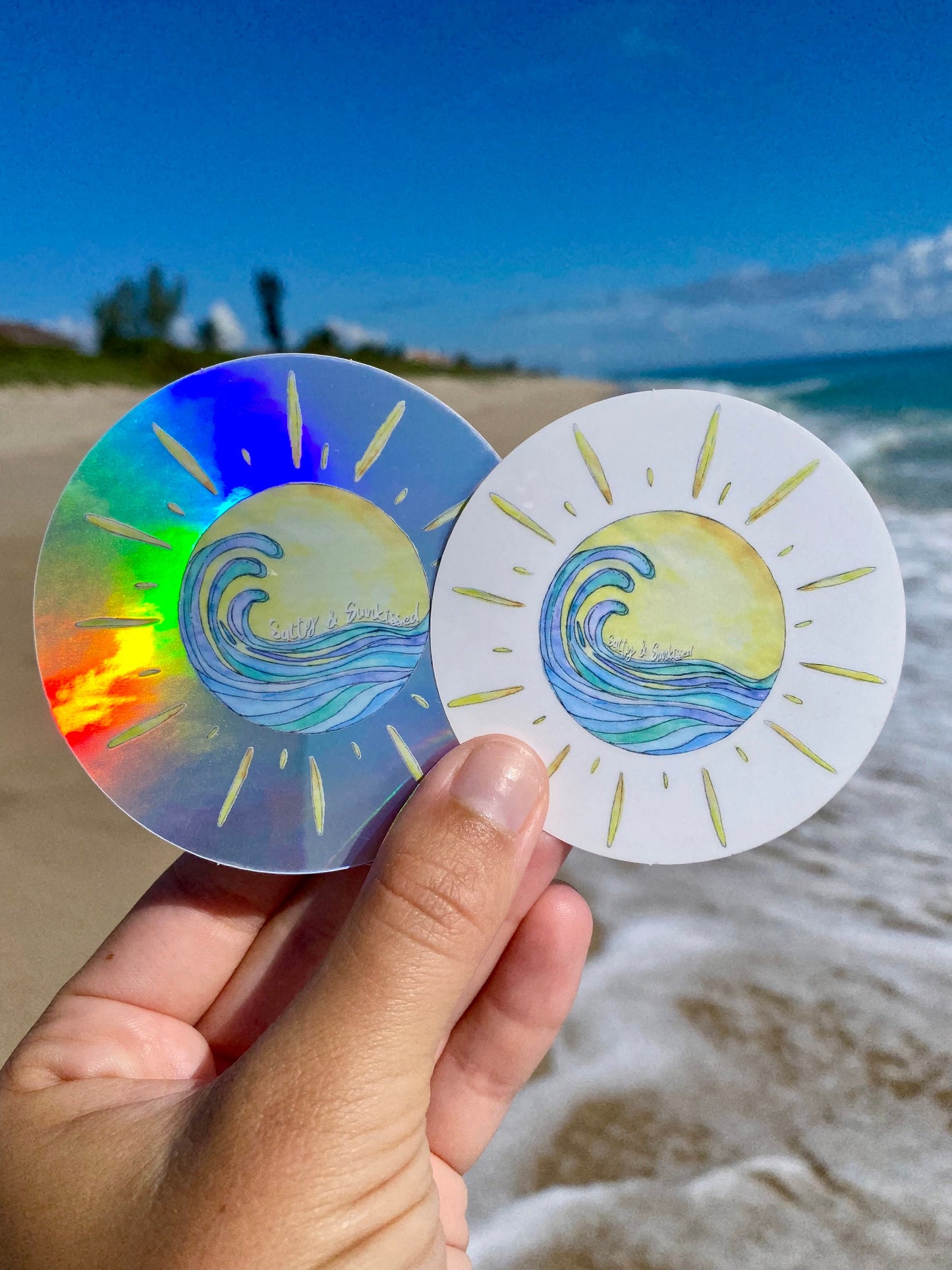 Waterproof Waves in Sun sticker